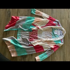 Cardigan with colorful stripes